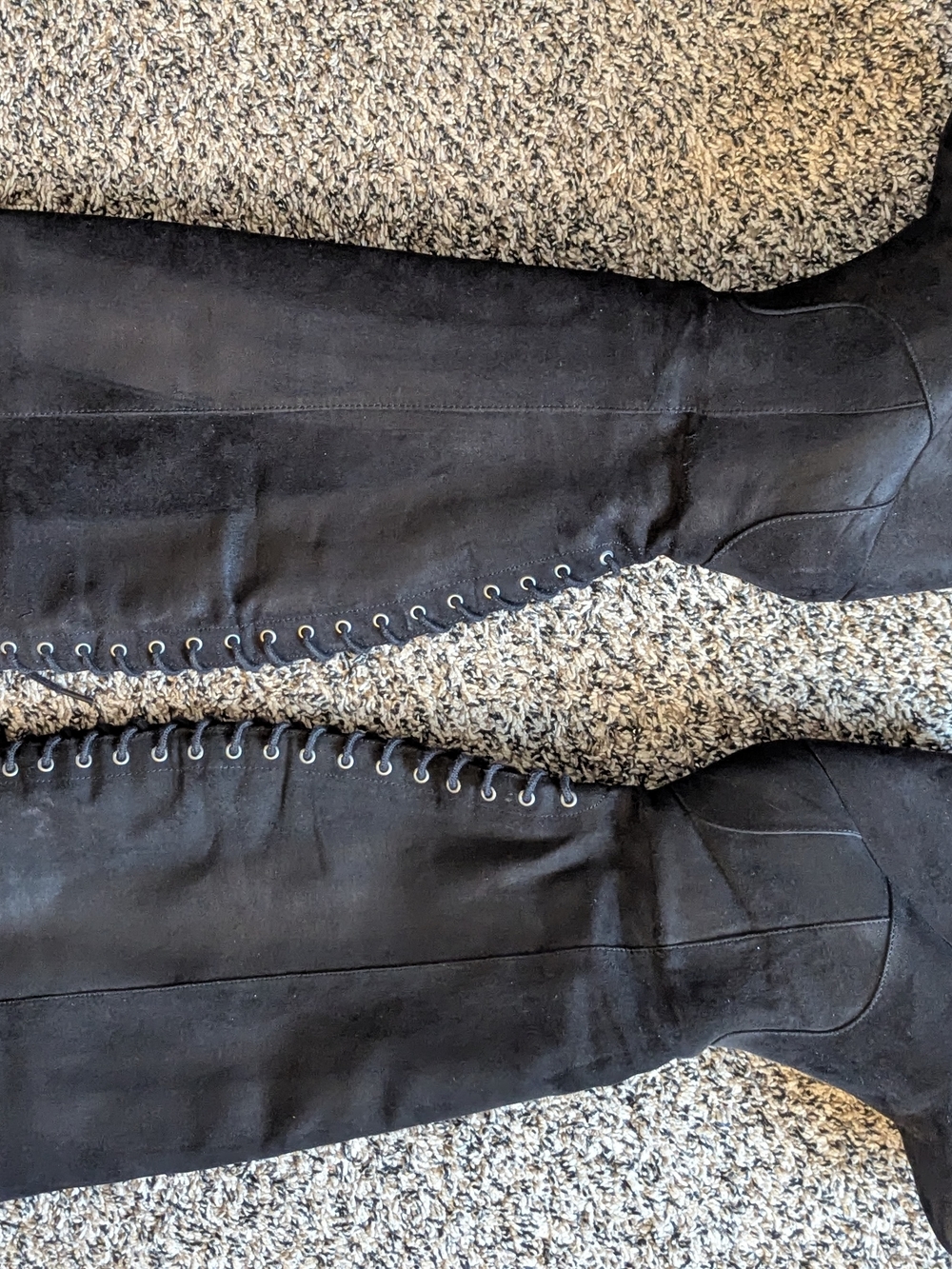 Torrid Black Lace-Up Over-the-Knee Wedge Boots - Picture 2 of 2